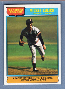 1976 Topps #3 Mickey Lolich RB (a) EX-MT  GO450