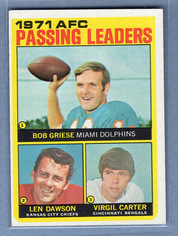 1972 Topps #3 Passing Leaders (Griese, Dawson) EX-MT  GO326