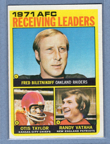 1972 Topps #5 Receiving Leaders (Biletnikoff) EX-MT  GO326