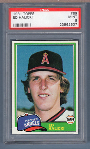 1981 Topps #69 Ed Halicki PSA 9