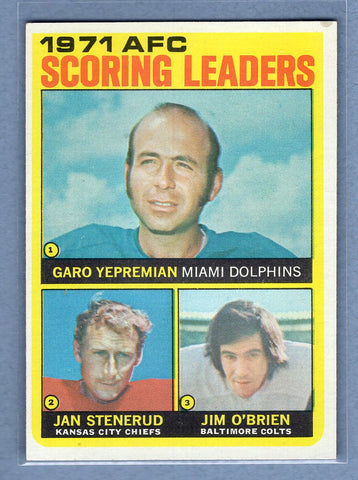 1972 Topps #7 AFC Scoring Leaders  EX-MT  GO326
