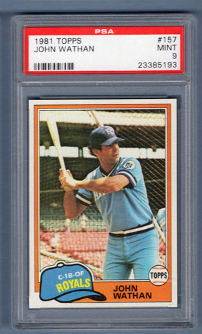 1981 Topps #157 John Wathan PSA 9