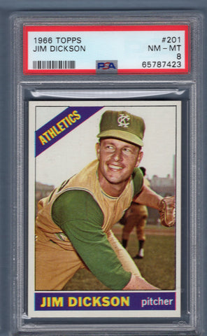 1966 Topps #201 Jim Dickson (65787423) PSA 8