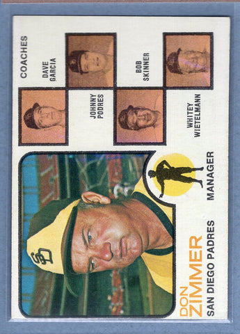 1973 Topps #12 Padres mngr/Coaches  (Brown background)  EX   GO550