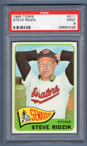 1965 Topps  #211 Steve Ridzik (26862428) PSA 9