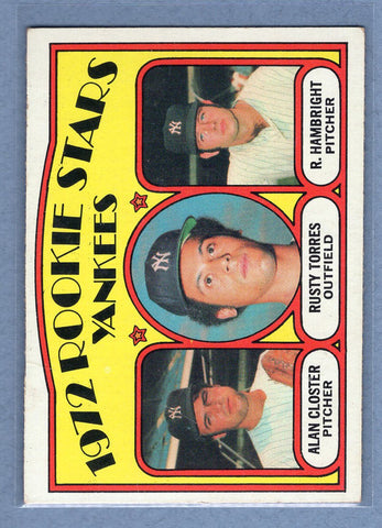 1972 Topps #124 Yankees Rookies (c) EX   BL01