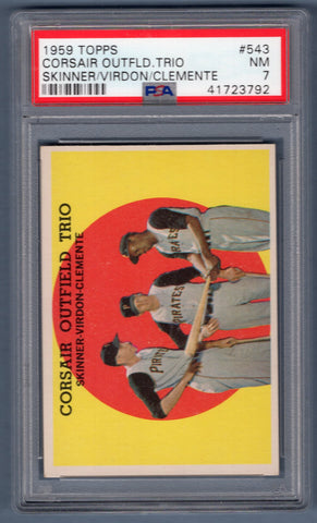 1959 Topps #543 Corsair Outfield (Clemente) (41723792) PSA 7
