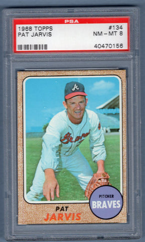1968 Topps #134 Pat Jarvis (40470156) PSA 8