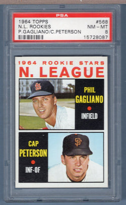 1964 Topps #568 NL Rookies (15728087) PSA 8