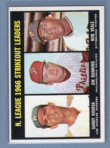 1967 Topps #238 NL Strikeout Leaders (Koufax) EX-MT  GO308