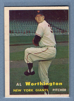 1957 Topps #39 Al Worthington (b) VG   GO260