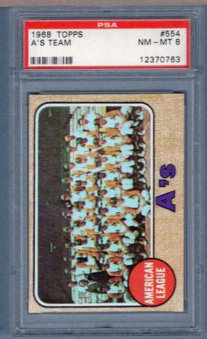 1968 Topps #554 A's Team (12370763) PSA 8