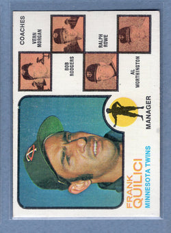 1973 Topps #49 Twins Mgr. /Coaches  (Brown background)  EX-MT  GO550