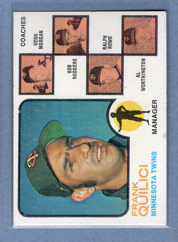 1973 Topps #49 Twins Mgr. /Coaches  (Brown background)  EX-MT  GO550
