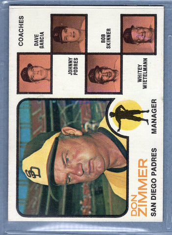 1973 Topps #12 Padres mngr/Coaches  (a) EX-MT  GO669