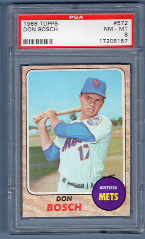 1968 Topps #572 Don Bosch (17205157) PSA 8