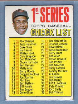 1967 Topps #62 1st Series Checklist(F. Robinson - Copyright below "R") (mk) (b) VG   GO340