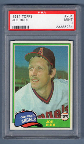 1981 Topps #701 Joe Rudi PSA 9