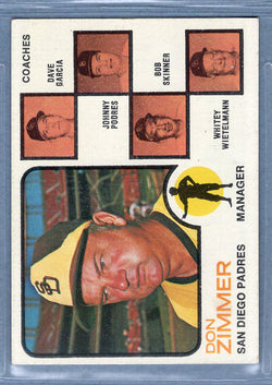 1973 Topps #12 Padres mngr/Coaches  (E) EX-MT  GO669