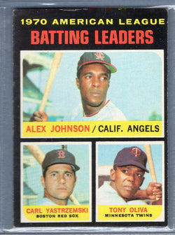 1971 Topps #61 A.L. Batting Leader (Yaz, Oliva)  EX  SB1