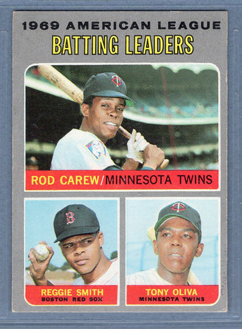 1970 Topps #62 AL Batting Leaders (Carew)  EX-MT  SB1