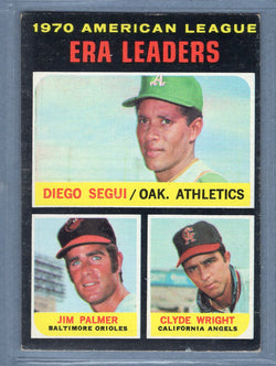 1971 Topps #67 A.L. ERA Leaders (Palmer, Wright)  EX  GO747