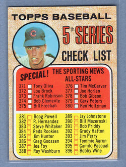 1968 Topps #356 Checklist 371-457 (Head Centered) EX-MT  GO180