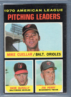 1971 Topps #69 A.L.Pitching Leaders (Cuellar)  EX  SB1