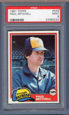 1981 Topps #449 Paul Mitchell PSA 9