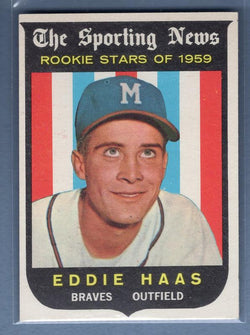 1959 Topps #126 Eddie Haas EX-MT High Grade Set Break B