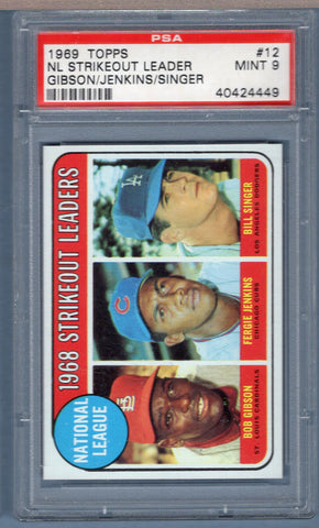 1969 Topps #12 NL Strikeout Leaders (40424449) PSA 9