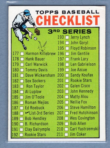 1964 Topps #188 Checklist 177-264 EX-MT  GO264