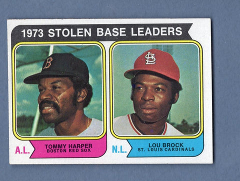 1974 Topps Baseball #204 Stolen Base Leaders(Brock) NM-MT 002