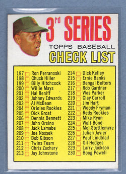 1967 Topps #191 3rd Series Checklist (Willie Mays)(214 is Dick Kelley)  VG   GO223