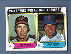 1974 Topps Baseball #206 ERA Leaders(Palmer, Seaver) NM-MT 001