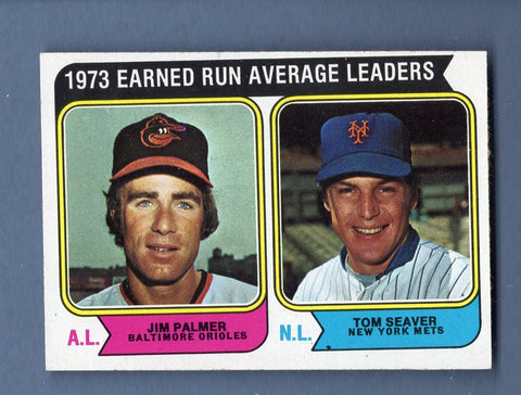 1974 Topps Baseball #206 ERA Leaders(Palmer, Seaver) NM-MT 001