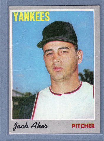1970 Topps #43 Jack Aker  (a) G-VG  GO900