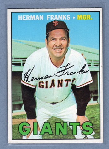 1967 Topps #116 Herman Franks EX  GO360