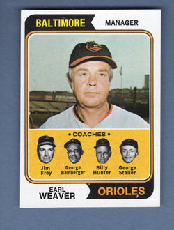 1974 Topps Baseball #306 Earl Weaver NM-MT 001