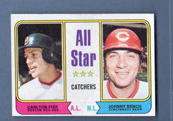 1974 Topps Baseball #331 All Star Catchers(Fisk, Bench) NM-MT 001