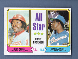 1974 Topps Baseball #332 All Star First Basemen(Aaron) NM-MT 001