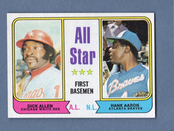 1974 Topps Baseball #332 All Star First Basemen(Aaron) NM-MT 003