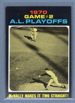 1971 Topps #196 A.L. Playoff Game 2 (McNally Makes It Two Straight)  (c) EX-MT  GO775
