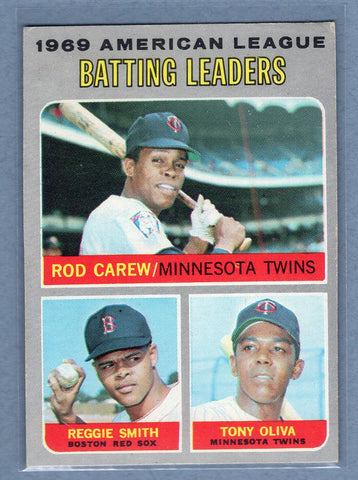 1970 Topps #62 AL Batting Leaders (Carew)  (d) EX  GO900