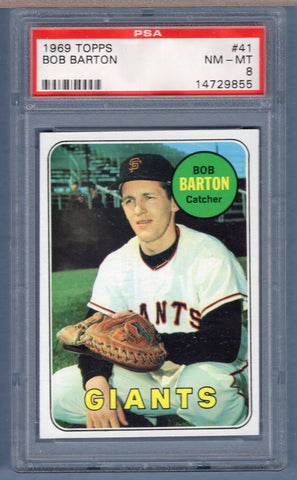 1969 Topps #41 Bob Barton (14729855) PSA 8