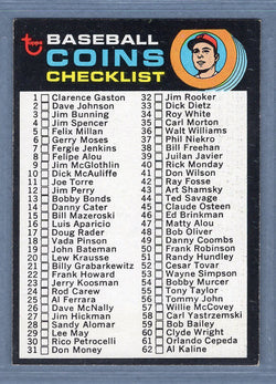 1971 Topps #161 Coins Checklist  EX  GO747