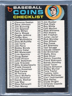 1971 Topps #161 Coins Checklist  EX  SB1