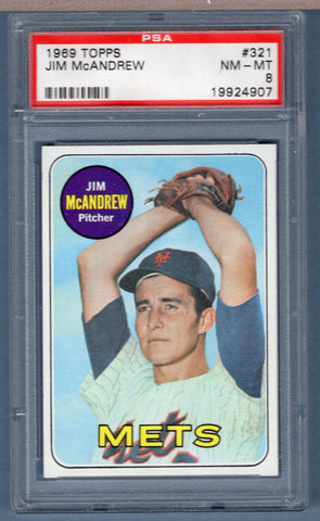 1969 Topps #321 Jim McAndrew PSA 8
