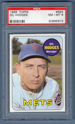 1969 Topps #564 Gil Hodges PSA 8