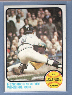 1973 Topps #201 A.L. Playoffs (Winning Run - Hendricks)  EX-MT  GO550